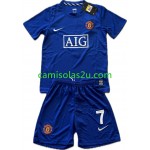 Camisolas de futebol Manchester United Cristiano Ronaldo 7 2008-2009 Retro Criança Equipamento 3ª Manga Curta